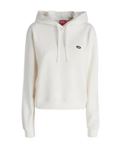 Diesel Logo-patch Drawstring Hoodie In White