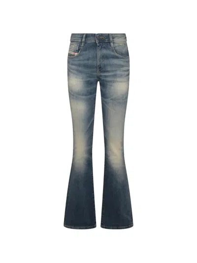 DIESEL LOGO-PATCH FLARED JEANS