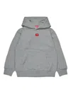 Diesel Logo-patch Hoodie In Gray