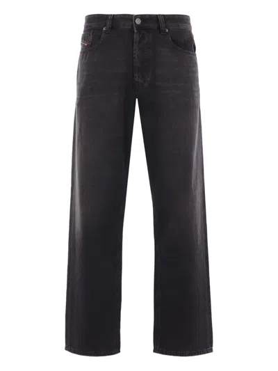 Diesel Logo-patch Jeans In Black