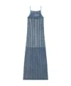Diesel Logo-patch Knitted Dress In Blue