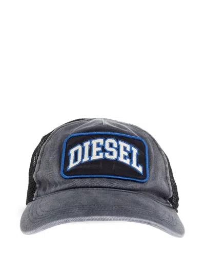 Diesel Logo-patch Mesh-back Cap In Blue