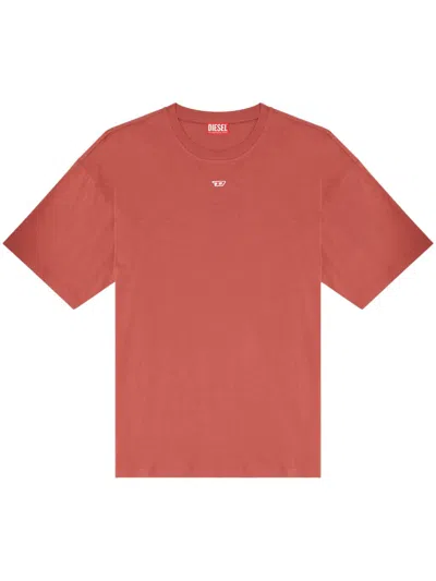 Diesel Logo-patch Organic-cotton T-shirt In Red