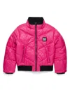 Diesel Logo-patch Padded Bomber Jacket In Pink