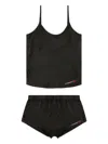 Diesel Logo-patch Pajama Set In Black