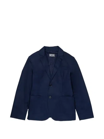 Diesel Kids' Logo Patch Pocket Blazer In Blue