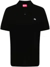 Diesel T-rejust-doval-pj Logo Patch Polo Shirt In Black