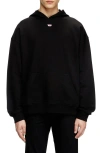 Diesel ® Logo Patch Relaxed Fit Organic Cotton Hoodie