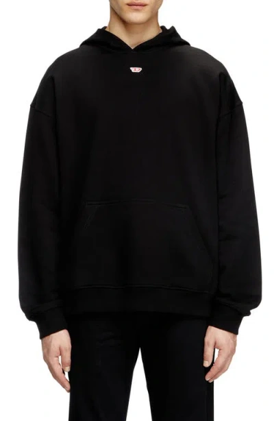 Diesel ® Logo Patch Relaxed Fit Organic Cotton Hoodie