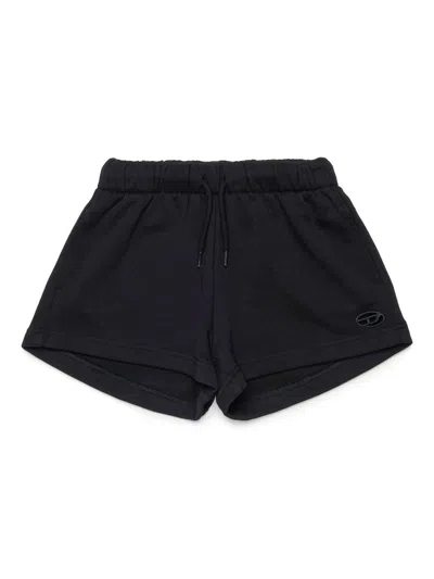 Diesel Kids' Logo-patch Shorts In Black