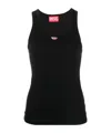 Diesel Logo-patch Sleeveless Vest Top In Black