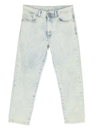 Diesel Kids' Logo-patch Stretch-cotton Jeans In Blue