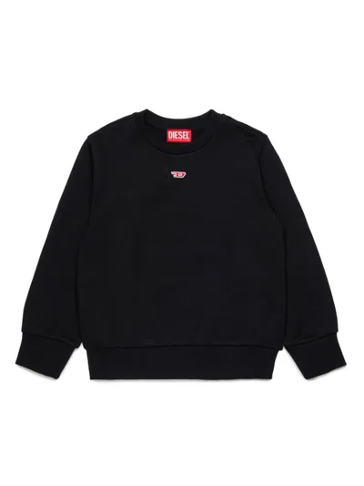 Diesel Kids' Logo-patch Sweatshirt In Black