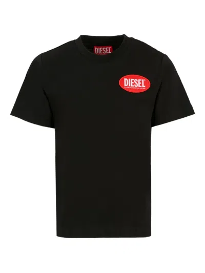 Diesel Kids' Logo-patch T-shirt In Black
