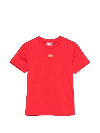Diesel Kids' Logo-patch T-shirt In Red