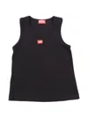 Diesel Top Smanicato Con Patch In Black