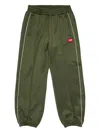 Diesel Kids' Logo-patch Track Pants In Green