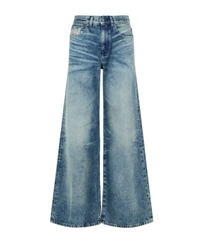 DIESEL DIESEL LOGO PATCH WIDE-LEG JEANS