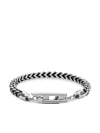 Diesel Stainless Steel Woven Chain Bracelet In Silver
