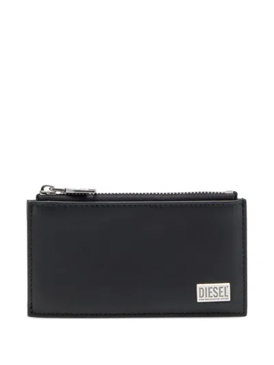 Diesel Logo-plaque Cardholder In Black
