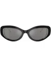 Diesel Logo-plaque Cat-eye Sunglasses In Black