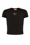 Diesel Logo Plaque Cropped T In Nero