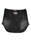 Diesel Logo-plaque Denim Miniskirt In Black
