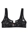 Diesel Camo Lace Bralette With Oval D Plaque In Black