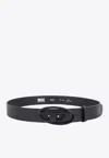 Diesel Oval D-buckle Leather Belt In Black