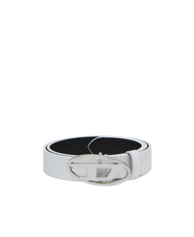 DIESEL LOGO-PLAQUE LEATHER BELT