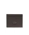 Diesel Logo-plaque Leather Card Holder In Black