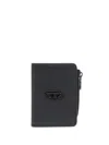 Diesel Logo Plaque Leather Wallet In Black