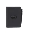Diesel Logo Plaque Leather Wallet In Black