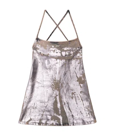 DIESEL DIESEL DE-HELD-SHORT-S METALLIC MINI DRESS