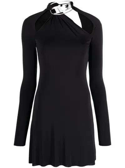 Diesel Logo-plaque Minidress In Black