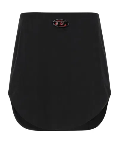 Diesel Logo Plaque O Livery Skirt In Black