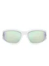 Diesel Rectangular Sunglasses In Acetate In White