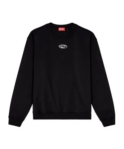 Diesel Mens 900 S-norm-iod Crewneck Cotton-jersey Sweatshirt In Black