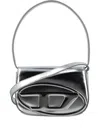 Diesel Silver Cow Leather 1dr Handle Bag In Gray