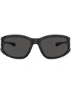 Diesel Logo-plaque Wraparound Sunglasses In Black