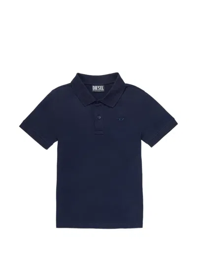 Diesel Kids' Logo Polo In Blue