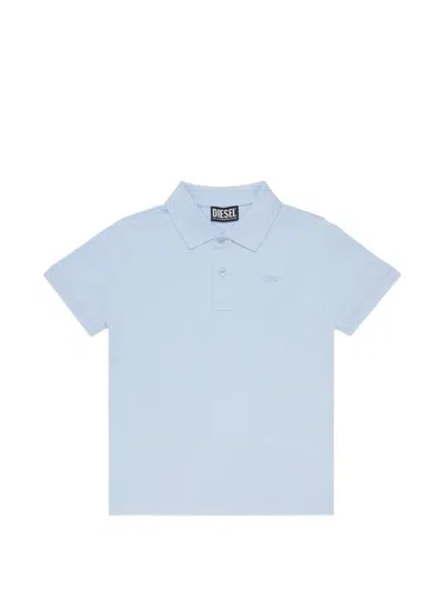 Diesel Kids' Logo Polo Shirt In Blue