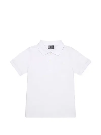 Diesel Kids' Logo Polo Shirt In White