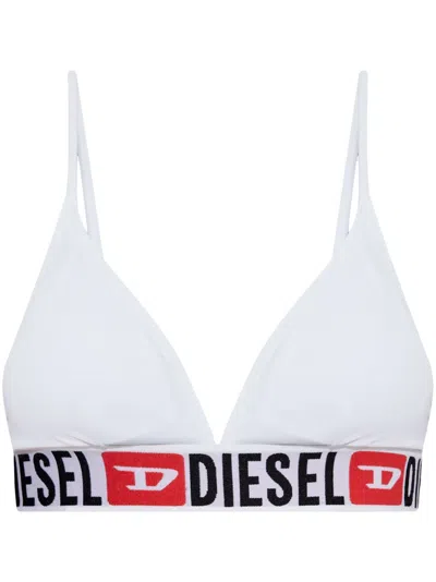 Diesel Logo-print Bra In White