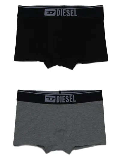 Diesel Kids' Logo-print Cotton Boxers (pack Of Three) In Black