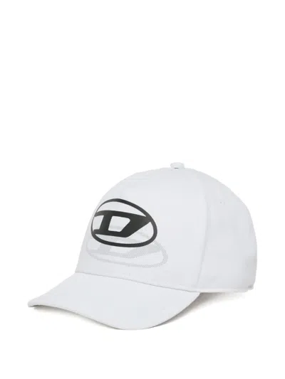 Diesel Kids' Logo-print Cotton Cap In White