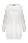 Diesel Logo Print Cotton Sweaterdress In White