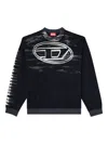 Diesel Cotton Sweatshirt With Oval D Print In Black