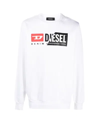 Diesel Logo-print Cotton Sweatshirt In White