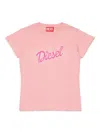 Diesel T-shirt In Jersey Con Logo In Pink